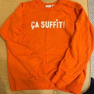 Clare V Vibrant Orange Sweatshirt with Bold Print